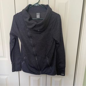 Champion grey asymmetrical full zip lightweight jacket Small thumb holes